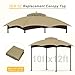Replacement Gazebo Canopy Top Cover for 10 x 12, Double Tiered Waterproof Canopy Roof for Lowe's Allen Roth Gazebo #GF-12S004B-1 (Khaki)