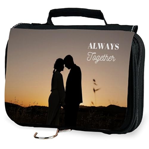 Wanapix | Neceser Viaje Personalizado con Foto y Texto | Neceser Colgante para Hombre y Mujer | Bolsa de Aseo, Organizador Maquillaje | 100% Personalizado