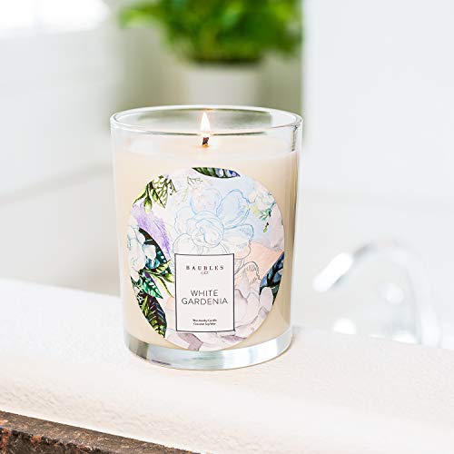 Kate Bissett Baubles White Gardenia Scented Premium Candle And Jewelry With Surprise Ring Inside | 18 Oz Large Candle | Made In Usa | Parrafin Free | Size 09 #TOP2