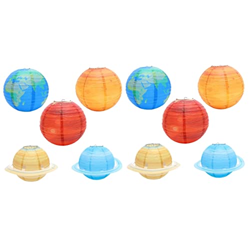 NUOBESTY 10 Piezas Colgantes De Aula Galaxia para Decoraciones Habitación Papel Espacio Niños Planetas Ciencia Solar Linterna Alienígena Astronauta Decoración Linternas Planeta Suministros