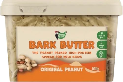 Happy Bird Bark Butter Peanut Spread for Wild Birds Original 500 g - Palm Oil Free No Added Salt