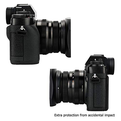 Image of JJC Metal Lens Hood Shade for Fuji XF 35mm F2 R WR, XF 23mm F2 R WR Lens | Bayonet, No Vignetting, Replaces Fujifilm LH-XF35-2 Lens Hood, with Protective Hood Cap, Not Affect to Use 43mm Lens Filter