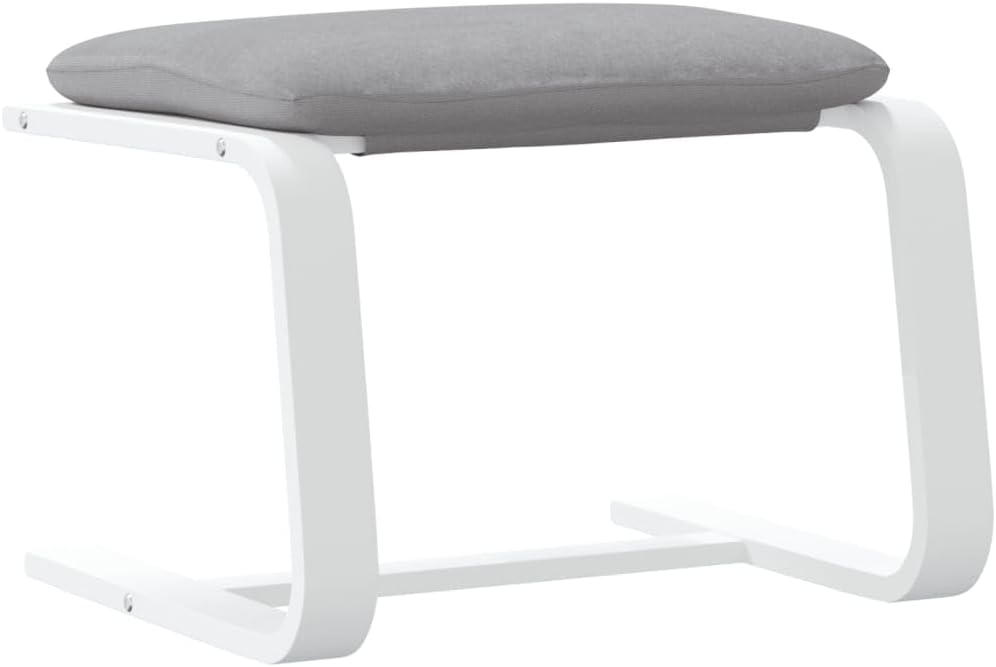 Compact Footstool with Removable Cover, Multipurpose Stool with Polyester Fabric, Modern Footstool for Living Room and Bedroom, Solid Birch Wood 267.4 lbs Capacity