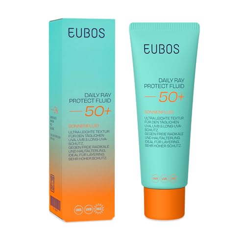 EUBOS | DAILY RAY PROTECT FLUID LSF 50+ – Sonnenschutzfluid mit Vitamin E & Glycerin | Schützt vor UV-Strahlen, Hautalterung & Pigmentflecken | Für empfindliche Haut | Korallenfreundlich | 50ml EUBOS | DAILY RAY PROTECT FLUID LSF 50+ – Sonnenschutzfluid mit Vitamin E & Glycerin | Schützt vor UV-Strahlen, Hautalterung & Pigmentflecken | Für empfindliche Haut | Korallenfreundlich | 50ml