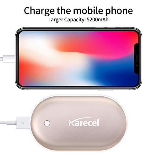 Karecel Rechargeable Hand Warmers, Electric Hand Warmer 5200mAh Powerbank Reusable Handwarmers, Portable USB Hand Warmer Heater Battery Pocket Warmer, Best Gifts for Men and Women in Cold Winter - Thumbnail 5