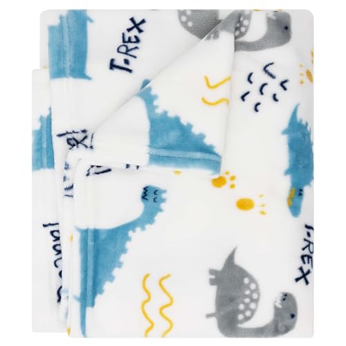 Image of Flannel Toddler Blanket, 50 inchx40 inch, Polyester Blend, Roar, Unisex, Lightweight, Machine Wash, Blanket