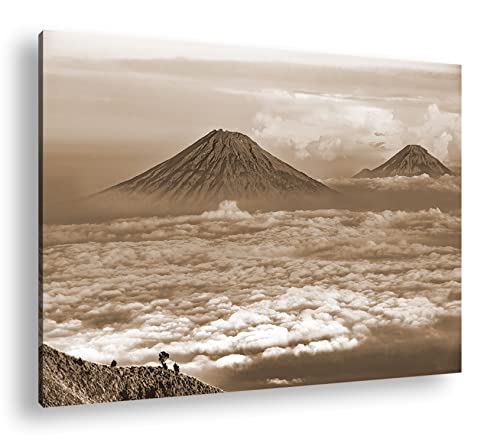 Toile volcans de Java effet sépia pour corriger un mur vide sans caractère