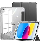 ProElite Smart Flip Case Cover for Apple iPad 10th Generation 10.9 inch 2022, (Fully Transparent ...