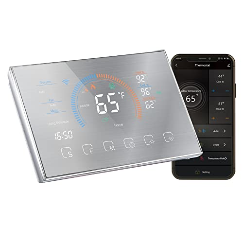 Qiumi - Termostatos Wifi para bomba de calor doméstica para bombas de calor de aire y energía terrestre compatible con Alexa Google Home con convertidor C-line