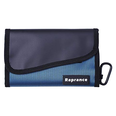 Raprance Small Fishing Tackle Binder Bag Soft Plastic Bait Organizer Binder Worm Storage Pouch (Blue) Cover