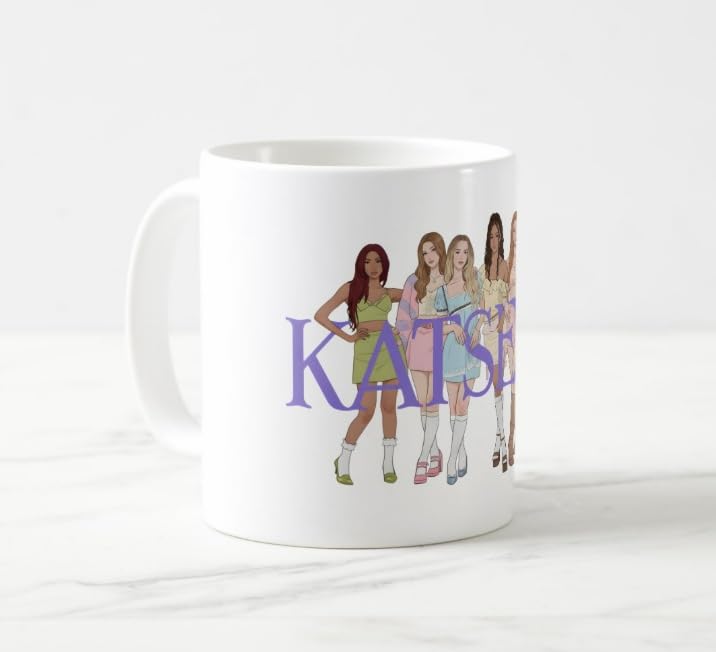 Image of PRETTY UR PARTY Katseye Inspired Ceramic Coffee Mug | Stylish Fan Merchandise Cup | K-pop Gift and Favours for Girls & Teens - 325 ml