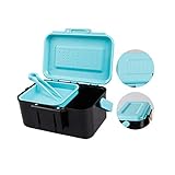 ミミズ繁殖箱4個入りミミズ繁殖箱ミミズ飼育箱家庭用アンチエスケープセクションミミズ用透明観察ボックスブルー(13X8.5X7cm)