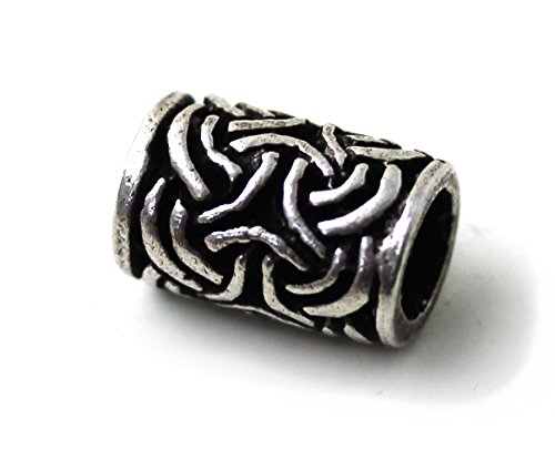 LynnAround 925 Sterling Silver Norse Nordic Viking Celtic Beard Beads Rings, Dreadlock Pirate Hair Beads, Pagan Jewelry2
