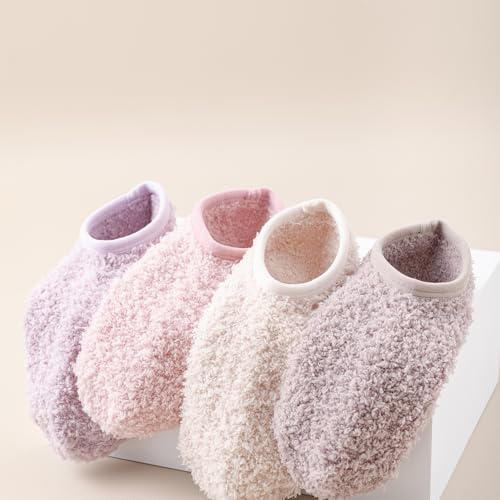 Image of SKOLA Cozy Winter Fuzzy Women Socks Grip Slippers Fluffy House Non Skid Microfiber Socks