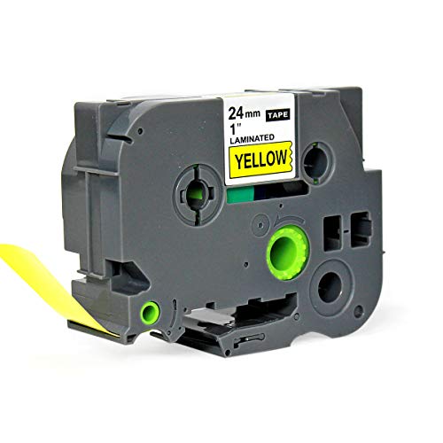 Fita para Rotulador Eletrônico 24mm x 8m Amarelo/Preto Marca X-Full Referência TZc-651 TZe-651 TZ-65