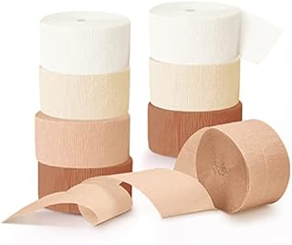 NICROHOME Wedding Party Decorations, 8 Rolls Ivory White Crepe Paper Streamers for Bridal Shower, Bachelorette, Birthday, Baby Shower, Party Ideas Decor, 82 ft