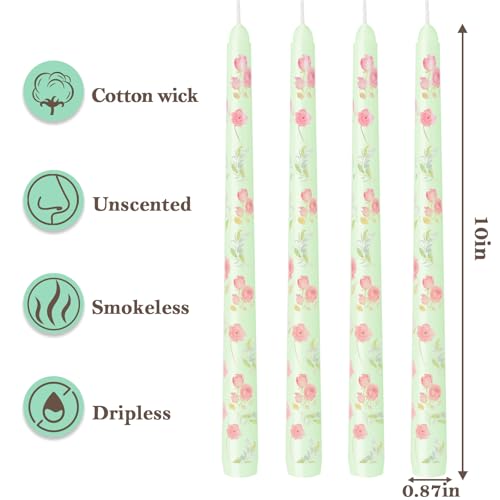 Bougies coniques vertes faites à la main de qualité supérieure - 3