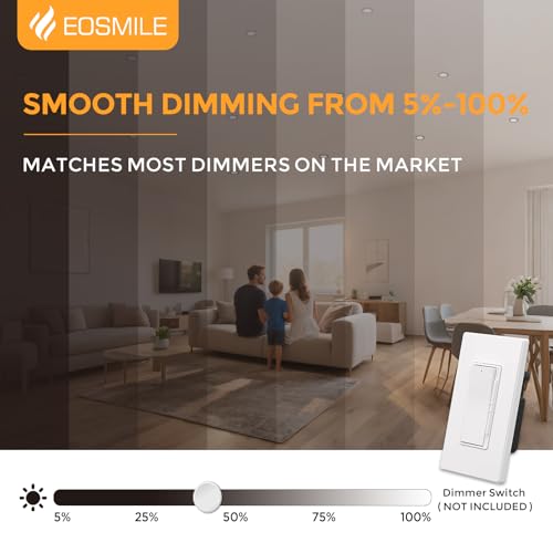 EOSMILE 6 Pack Black Recessed Lighting with Night Light 6 Inch, 2700K 3000K 3500K 4000K 5000K Selectable, Canless Wafer Light, 12W, 120V, 1100LM, Dimmable, ETL FCC by EOSMILE - Used condition - Image 5