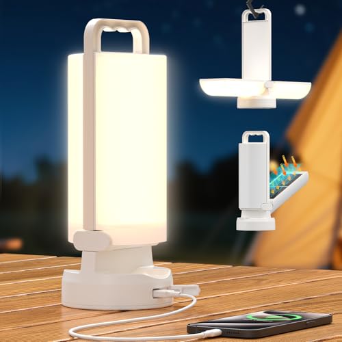 Eventek Solar Campinglampe 8000mAh, Ultrahelle Faltbare LED Camping Licht mit 3 Modi und Touch-Steuerung, IPX5 Zeltlampe Aufladbar für...