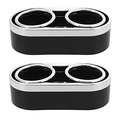 ledmomo 車用ドリンクホルダー 2個置き型 リング固定 汎用 収納 小物入れ 多機能 黒 2個