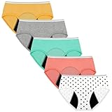 Geronmine Teen Girls Period Panties Heavy Flow High Absorbency First Period Starter Underwear For Teens Menstrual Leakproof Protective Cotton Soft Briefs