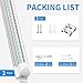 CNSUNWAY LED Shop Light 2FT, 20W 3000LM 6500K, T8 LED Tube Lights, Clear Cover, Ceiling and Utility Shop Lights, Linkable Light Fixture for Room, Garage, Workbench, Warehouse, ETL Listed (2 Pack)