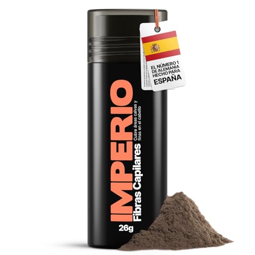 IMPERIO Fibras Capilares y Densificador de Cabello Algodón natural. Llena y engrosa su Cabello - Microfibras en Polvo - Para Mujeres y Hombres - 26g (Castaño Medio)