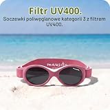 Mausito BABY okulary przeciwsłoneczne dla chłopców i dziewczynek w wieku 0-18 miesięcy, zwycięzca porównania, 100% ochrony przed promieniowaniem UV, gięty i regulowany pasek, nie zawierają substancji