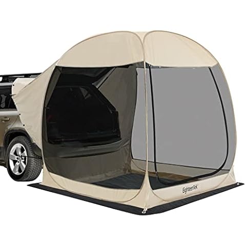 EighteenTek Truck Tent SUV Car Tent Pop Up Camping Outdoor Travel Screen House Room Shelter Mesh Walls Attachment for 4-6 Person 7’x7’x7.2’H Cover
