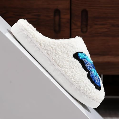 Image of Women's Men's Happy Face Heart-shaped Cat Slippers - Retro Leopard Print, Memory Foam, Soft Plush, Warm, Anti-Slip Home Shoes