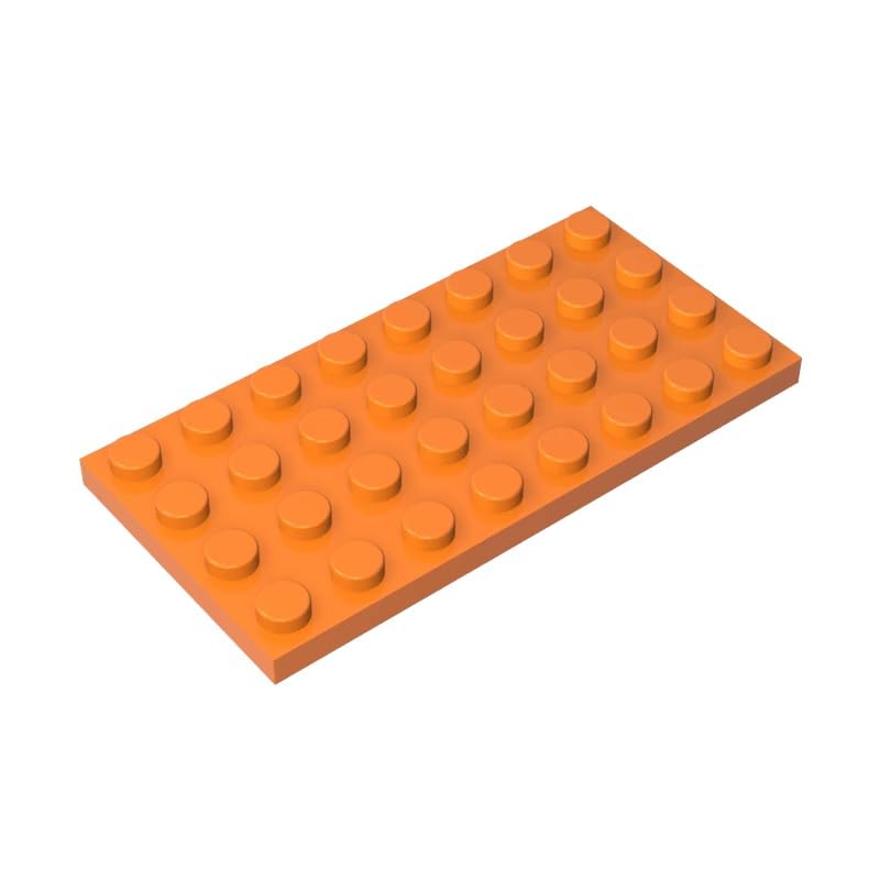 3035 Foundation Plate Plate 4x8 10 Pieces GDS-521 Compatible with Lego Building Blocks Color:Orange