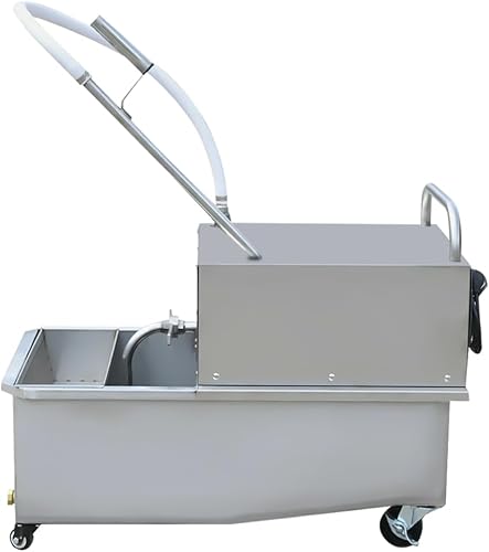 Filtro de freidora móvil de 55L 550W, Máquina de carro de filtración de aceite de freír móvil comercial, Separador de filtro de aceite de carretilla