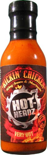 Hot-Headz! Kickin' Chicken Very Hot Chicken Wing Sauce and Marinade. Buffalo Style Cayenne Pepper & Ghost Pepper Hot Sauce Lots Of Spice & Heat For Wings, BBQ & Chicken. Vegan & Gluten Free.(354 ml) image 2