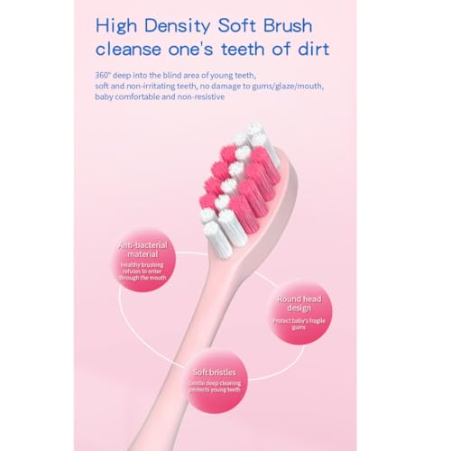 Image of Ausha Giraffe Kids Electric Toothbrush with 3 Extra Heads with Soft DuPont Bristles, Rechargeable, Cartoon Design, Smart Timer, 5 Modes,Waterproof Tooth Brush for Children (Ages 3-12)
