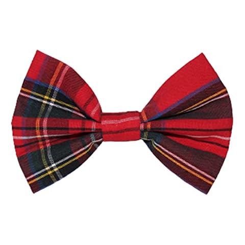 New Dogs Bow Tie Tartan cotton Elastic Band attach COLLAR ACCESSORY Handmade UK (Small Tartan Cotton) Cover