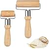 RoxNvm Rolling Pin, 2 Pieces Dough Roller, Small and Medium Dough Roller, Wooden Rolling Pin, Suitable for Rolling Dough, Pastas, Pizza, Desserts and Dumpling Skins (A)