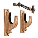 DGWJSU Gun Rack Wall Mount, Solid Wood Gun Racks for Wall Hold Up & Display Shotgun Rifle Sword Bow Firearm, Real Hardwood Gun Wall Hangers (Carbonized Brown)