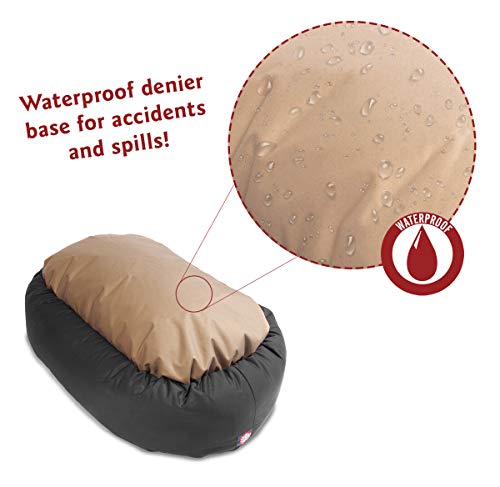 Image of Majestic Pet 24 Inch Poly-Cotton Sherpa Calming Dog Bed - Cozy Soft Round With Spine for Head Support - Washable Fluffy Donut 24x19x7 (Inch) for Small Pets - Gray