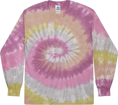 Image of Colortone Tie Dye T-Shirts for Boys and Girls - Unisex Long Sleeve Tie-Dye T Shirts for Kids