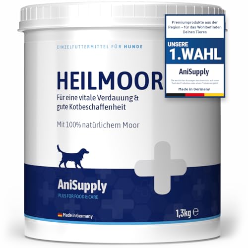 AniSupply Heilmoor für Hunde 1,3kg – Verbessert die Kotbeschaffenheit, Optimale Verdauung, Immunsystem, Magen-Darm-Aktivität, Appetit Anregung I Natürliche Heilerde Moor für Hund
