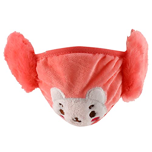 Image of Trendy Apparel Shop Kids Winter Animal Face Cartoon Bear Mask & Earmuffs