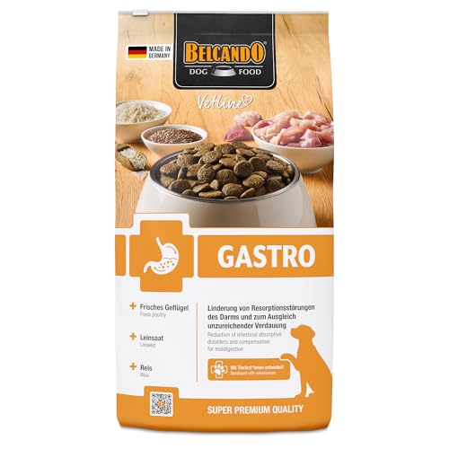 BELCANDO Vetline Gastro Diätfutter 7,5 kg – Trockenfutter bei Magen-Darm-Erkrankungen & Verdauungsbeschwerden | Schonkost für empfindliche Hunde, Made in Germany