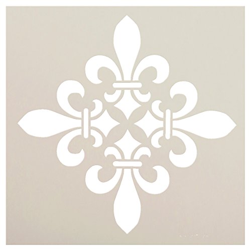 Fleur De Lis Diamond Stencil by StudioR12 | Versailles French Art - Reusable Mylar Template | Painting, Chalk, Mixed Media | Use for Journaling, DIY Home Decor - STCL1220 (6" x 6")