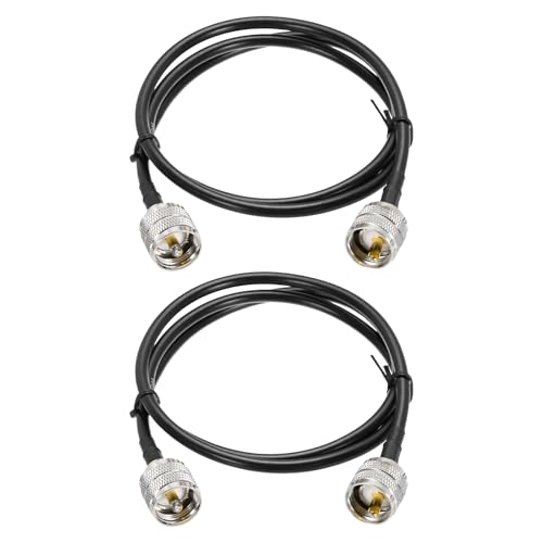 sourcing map 2PCS RG58 Coaxial Cable 3ft/0.9 M, UHF PL-259 Male to Male Coax Cable 50 Ohm Low Loss Cable for CB Radio, Ham Radio, Antenna Analyzer