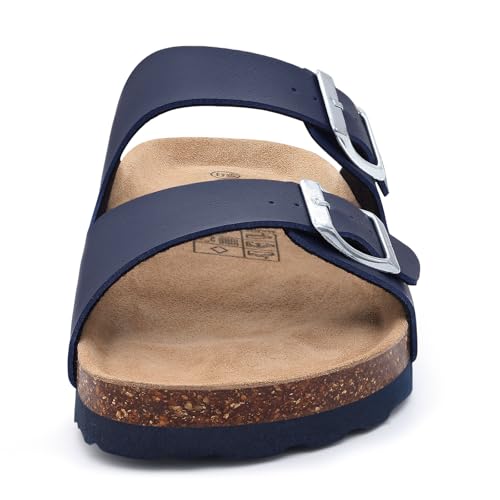 Image of ODOLY Unisex Comfortable Cork Footbed Slide Sandals with Arch Support | Adjustable Buckle, Lightweight Summer Sandals for Travel and Everyday Wear