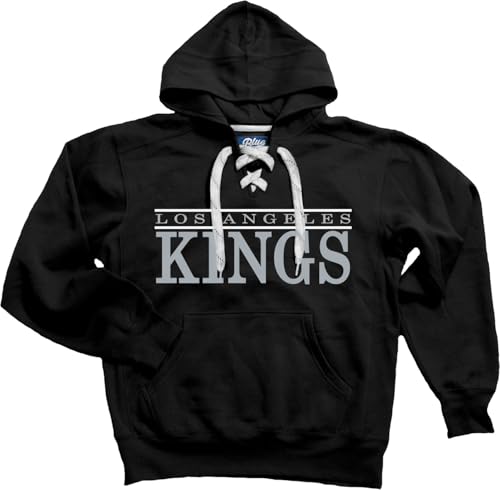 Blue 84 NHL Officially Licensed Lace Up Hockey Hooded Sweatshirt Twill Embroidery Logo