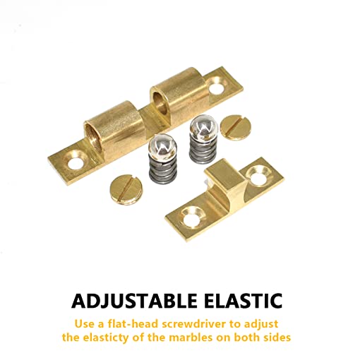 10Pcs Solid Brass Cabinet Door Catch Double Ball Tension Roller Catch Latch Hardware Adjustable Tension Rv With Screws For Cupboard Cabinet Closet Furniture Door (42Mm) #TOP2
