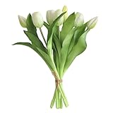 GOUYENG Tulpen künstlich,7 Stück Künstliche Tulpen Blumen,Künstliches Tulpenbündel,Gefälschte Tulpens,Kunstblumen Tulpenbund,Künstliche Blumen,für Hochzeitszimmer Home Party Dekoration und DIY Decor