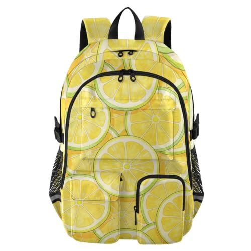 Mochila para computadora de 17.5 pulgadas resistente y espaciosa con diseño de limones