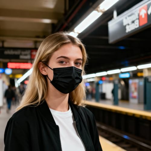 Disposable Face Masks 100 Pack, 3-Ply Breathable Masks With Soft Comfortable Earloops, Adjustable Nose Clip For Office, Travel, School & Public Use, B_desvips.com